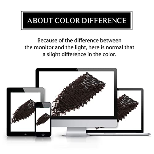 Fashion Line Synthetic Curly Clip In Hair Extensions Double Weft Full Head Heat Resistance Deep Wave Clip In 7 Pieces (24" Deep Wave, 4 Chocolate Brown) #TOP1