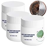 Pasta sgrassante per pentole, detergente per macchie nere sul fondo delle pots, rimuove il grasso bruciato da padelle e teglie, pasta detergente multi, detergente per pentole acciaio inox (3pcs)