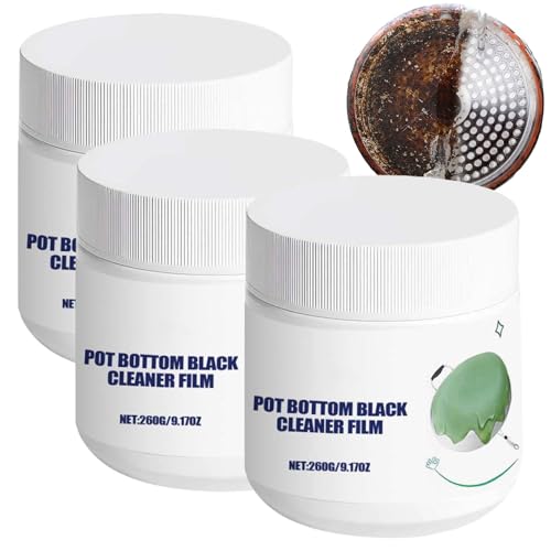 Pasta sgrassante per pentole, detergente per macchie nere sul fondo delle pots, rimuove il grasso bruciato da padelle e teglie, pasta detergente multi, detergente per pentole acciaio inox (3pcs)