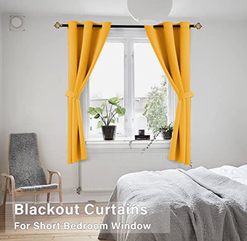 Image of Yellow Grommet Insulated Thermal Room Darkening Blackout Curtains 42x54 Inches Long