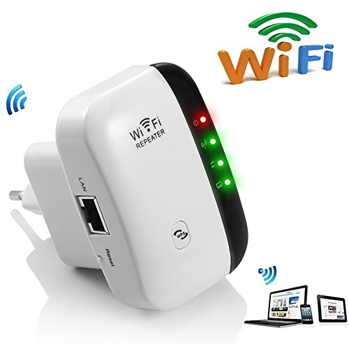 Aigital WiFi Répéteur, Extenseur sans Fil 300M Internet sans Fil/Amplificateur de Signal du Point d'accès (AP), Supporte la Norme WiFi-N, 2.4GHz et Bouton WPS