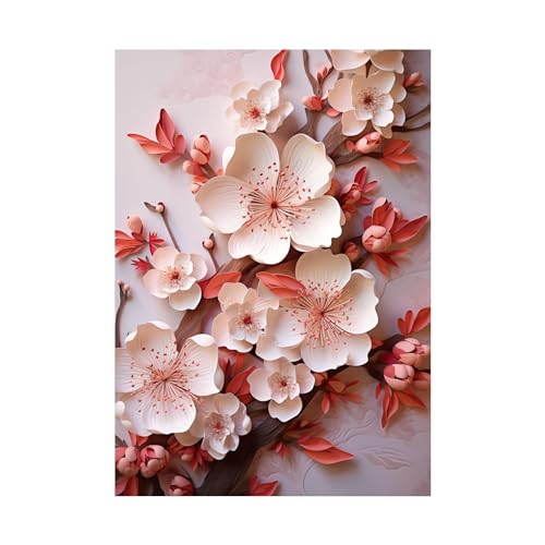 Peinture murale florale 80x120cm sans cadre pour décoration de maison