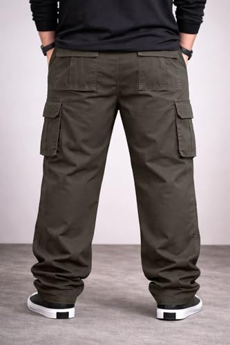 Image of INKKR Men Plus Size Cargo Pants || Plus Cargo Pants Cotton || 2XL-6XL