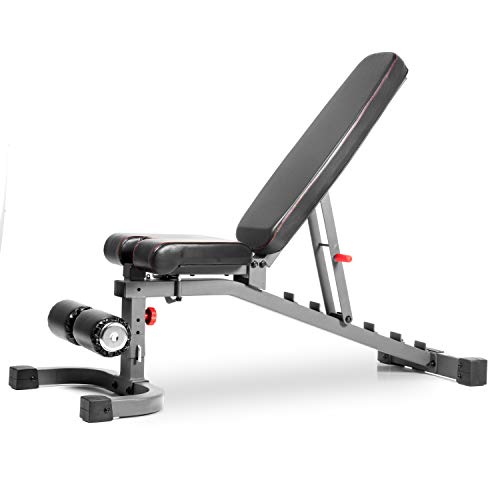 XMark Commercial Flat Incline Decline Weight Bench, 1500 lb Capacity, 7 Back Pad Adjustments From Decline To Military Press, Ergonomic 3 Position Adjustable Seat, and Built In Transport Wheels XM-9023