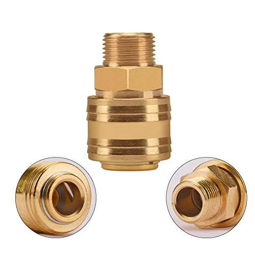 2stk Druckluftkupplung Innenstecker 3/8 Außengewinde Messing AG Kupplungsstecker Kupplungsdose Schlauchstecker Ventilsteckdose Gewindestecker