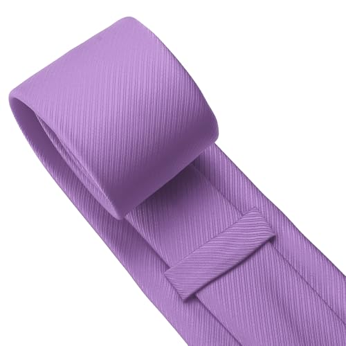 Image of KOOELLE Men's Ties Solid Pure Color Plain Neckties Formal Black Ties For Men