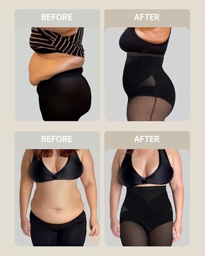 Image of Vertvie Shapewear for Women Tummy Control High Waisted Shapewear Shorts Targeted Compression Body Shaper Bathroom Friendly