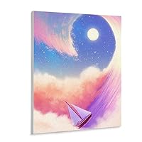 Amazon | ピンクの海の夕日 数字油絵 静かな海 魅惑的な色彩の風景