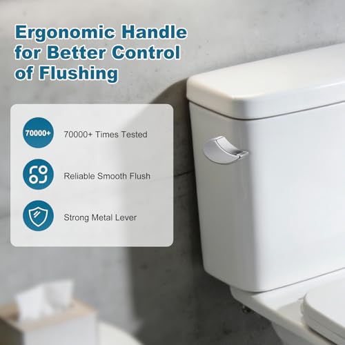 Image of iFealClear 2PCS Brass Toilet Tank Flush Lever Replacement Compatible with TOTO THU068#CP for St743S, St454E, Side Mount Toilet Trip Lever, Easy to Install, Chrome
