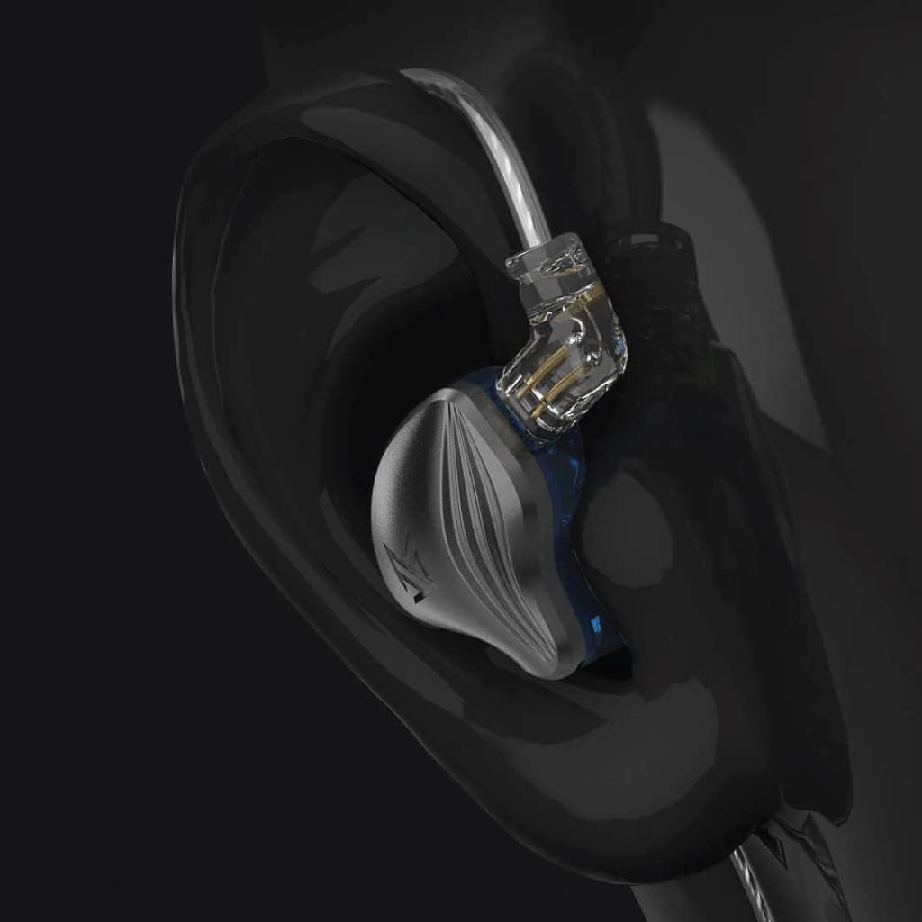 KZ ZEX Earbuds 1 electrostatic + 1 Dynamic Earphone in Ear Monitor Headphone with Detachable Cables Suitable for Audio Engineer, Musician (Black, with Mic)