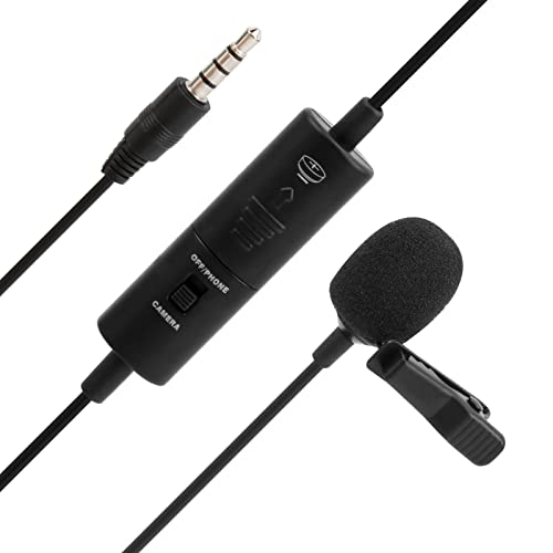 Funien Lavalier-Mikrofon, Tiefe Rauschunterdrückung, Ansteckmikrofon mit Omnidirektionaler Tonaufnahme, Metallkern, für DSLRs, Kameras, Computer, Mixer und Mehr (EM1...