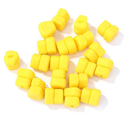 Luroad Fake Corn Soft Bait, High Buoyancy Fishing Lure Silicone Simulation Double-Layer Soft Corn Artificial Floating Carp Bait with 20 pcs Nice Scented