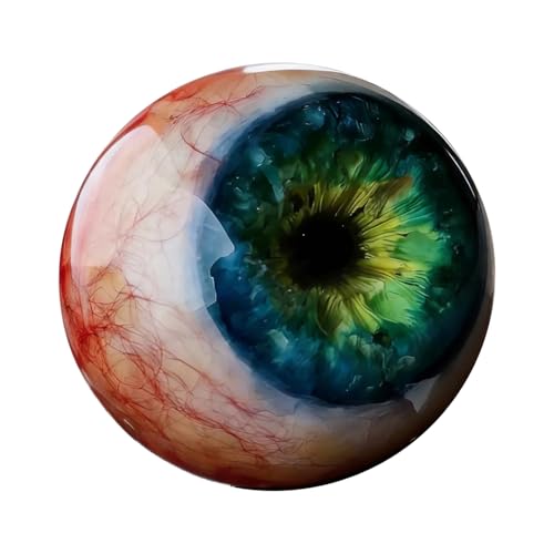 Hyper-Realistic Monsters Eye Decor Scary Realistic Eyeball Ornament Creepy Monsters Eye Sculpture Ornament Unique Creepy Eye Figurine Gift for Gothic Enthusiast Horror Fans Halloween Decor-Green
