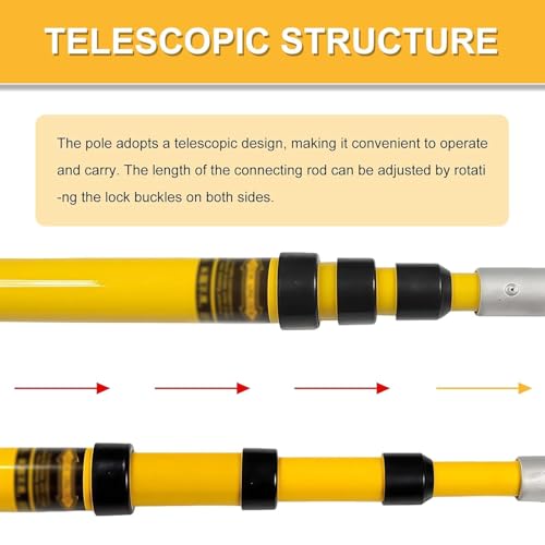 Poste telescópico de fibra de vidrio de 7 m con gancho aislado de rescate 4
