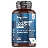 Glutatión Liposomal Reducido, 90 Cápsulas Veganas - Con Vitamina C, Ácido Hialurónico, Ácido Alfa Lipoico y Fosfatidilcolina, Sin OGM ni Estearato de Magnesio