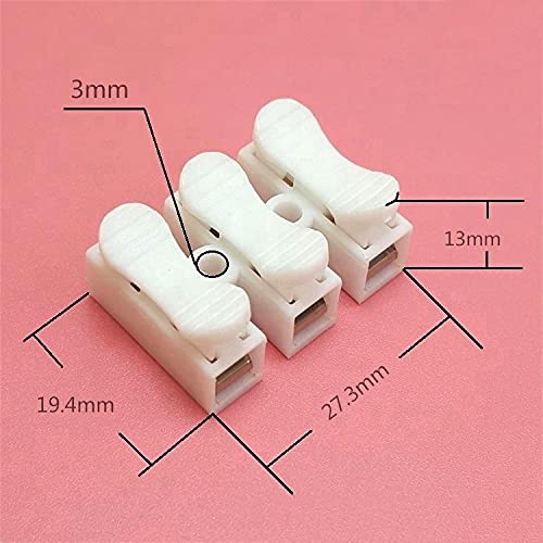 Image of Rpi Shop - 3 Way Quick Push Type Lock Electric Wire Connector for Cable Lock, Screwless Quick Electrical Terminals Pack of 100 Pcs (White)