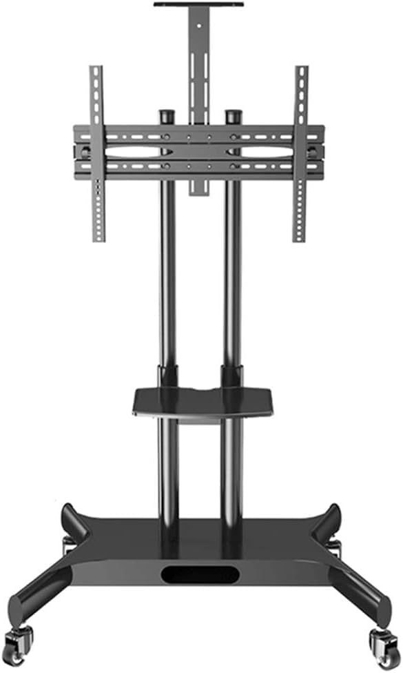 モバイルテレビスタンド、テレビフロアスタンド、テレビスタンド、モバイルトロリーカート、ダブルトレイシェルフ。