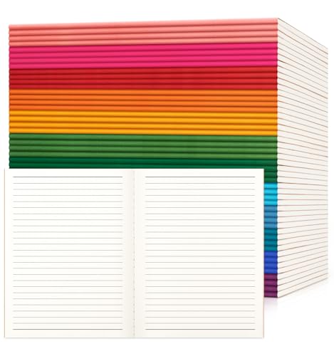 Carnets de notes lignés 19,5 x 24,5 cm Lot de 48 cahiers couverture kraft couleur