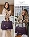 LOVEVOOK Laptop Tote Bag for Women Teacher Work, Leather Tote Bags Laptop Bag, Professional Computer Bag Large Purses Fashion Handbag, Dark Purple, Fits 15.6 Inch Laptop