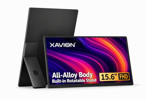 Image of XAVION 15.6 Inch Portable Monitor | All Alloy Body | IPS Display | Ultra-Slim Foldable Screen Extender | USB Type-C & HDMI | Compatible with Laptop, PC, Mac (DuoView Alloy)(15.6 inch)