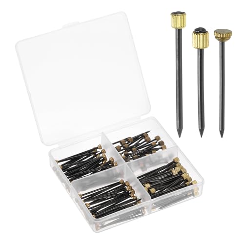 Image of uxcell 90Pcs Picture Hanging Nails, 3 Sizes Iron Decorative Hangers Reusable Hardware Tool for Hanging Pictures Mirrors Baskets, Gold & Black