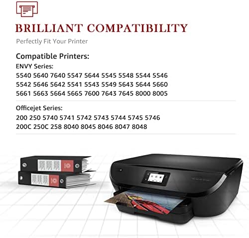 Toner Kingdom Remanufactured for 62 62 XL 62XL Ink Cartridges Twin Pack for ENVY 5540 5640 5544 5546 5644 7640 5542 5547 OfficeJet 200 250 5740 5742 5744 Printer(1 Black,1 Tri-color)