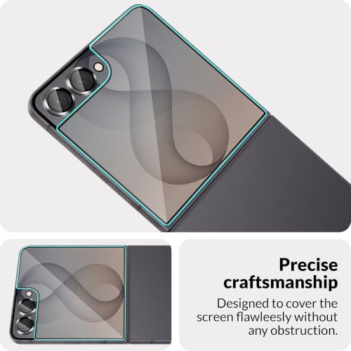 Image of FIRST MART Tempered Glass for Samsung Galaxy Z Flip 8 5G with Black Camera Ring Guard & Installation Kit | HD Clear Edge-to-Edge Screen Protector, Scratch Resistant, Case-Friendly | Pack of 1