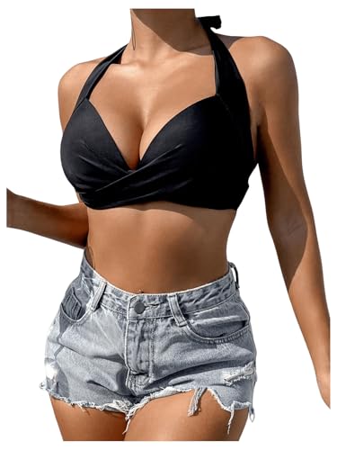 GORGLITTER Damen Push UP Bikini Top...
