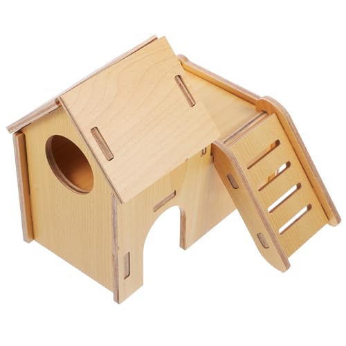 CORHAD 木製ハムスター小屋 隠れ家 ペット用 ハムスターハウス モルモット ハリネズミ向け 運動 休息 食事に