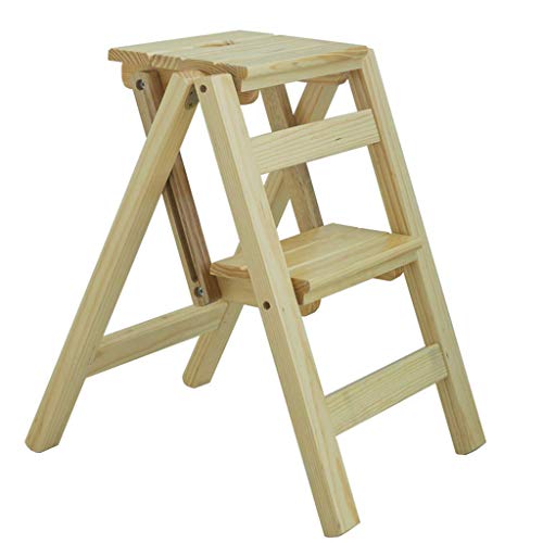 Silla de escalera de madera para cocina y estantería de salón 3
