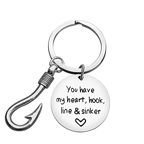 Boyfriend Girlfriend Gift Jewelry Keychain Couple Keychain Valentine's Day Jewelry Fishing Keychain For Couples Fisherman Gift For Husband Couple Jewelry Anniversary Birthday Gifts His And Her Gifts #TOP19