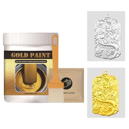 Nankoyal Pintura Dorada para Metal,Suministros De Líquido Para 300g - Pintura Líquida Dorada para Muebles - Para Puerta Ventana Muebles Herramientas Artesanía Pared Joyería Madera Tela