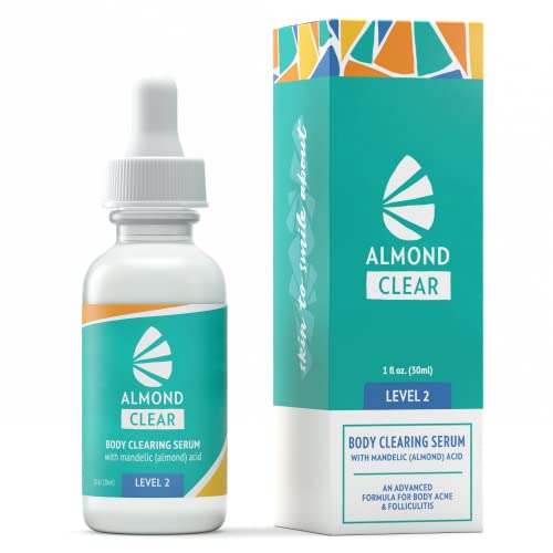 Body Clearing Serum, Level 2 - Advanced formula for severe body acne, folliculitis- back, butt, chest, thighs, shoulders - mandelic acid - naturally antibacterial/antifunga, 1 fl oz