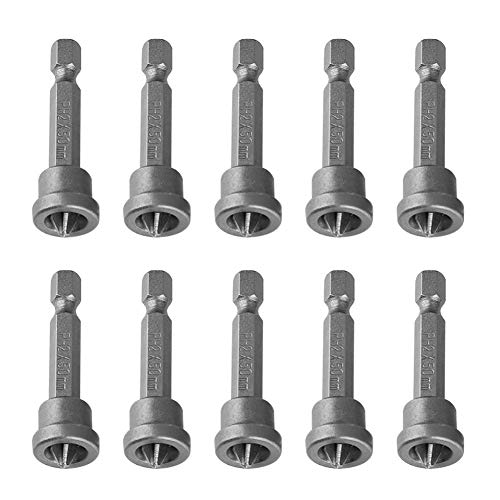 Drywall Screwdriver Bits 10pcs Magnetic Cross Bits Set Ph2 Hex Shank Gypsum Board Positioner Plasterboard Locator