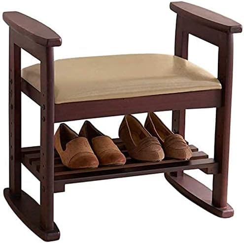 Banc en bois haut de gamme et tabouret ottoman double couche ajustable