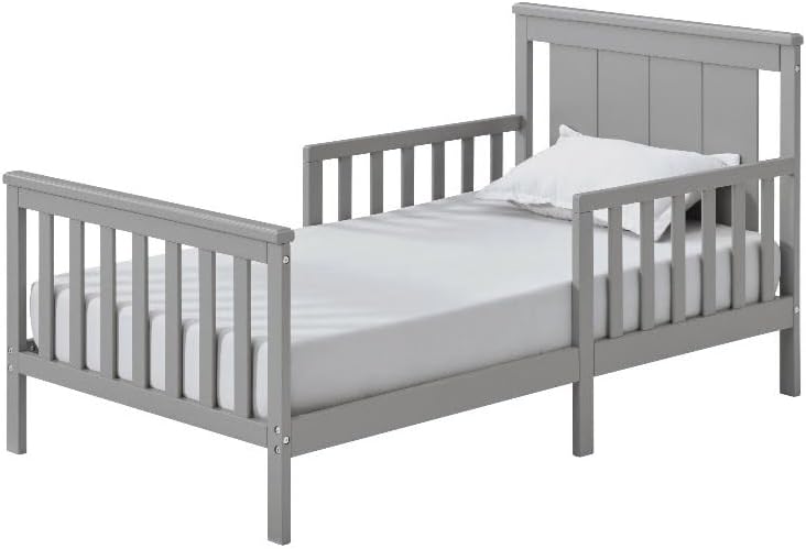 Pemberly Row Contemporary Wood Toddler Bed in Dove Gray Finish