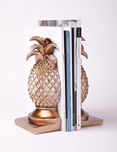 HAUCOZE Decoratieve boek uiteinden ananas standbeeld sculptuur polyresin beeldje geschenken goud huis kunst 10.2 inch - Afbeelding 3