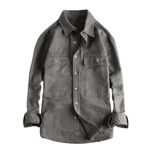 Chemise coton homme coupe droite avec grande poche pour bricolage