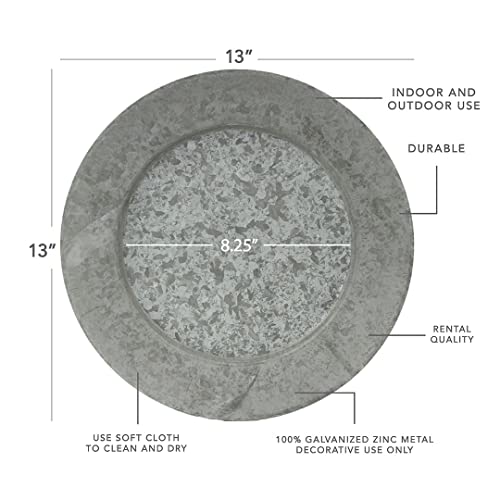 Set de 4 Platos Cargadores Metálicos galvanizados 13 pulgadas miniatura 3