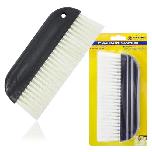 Wallpaper Smoother Pasting Brush - 9 Bristles Paste, Decorating Tool | Hanging Diy, 9 Inch | Paper Hanging Brush, Soft Wallpaper Smoothing | Remove Creases Non Abrasive