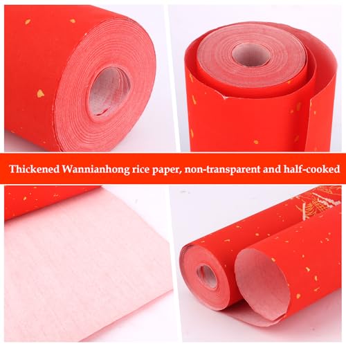 Miniatura 4 de Pergamino Del Festival De Primavera, Papel Xuan Rojo Papel Pareado Chino Papel Rojo De Caligrafía China Papel De Arroz Rojo Para Decoración Del Año Nuevo Chino