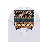 Afrikaanse tribale etnische textuur wenskaart, 10 x 15 cm, vakantiekaart met envelop voor bruiloften, baby's, feesten en meer.