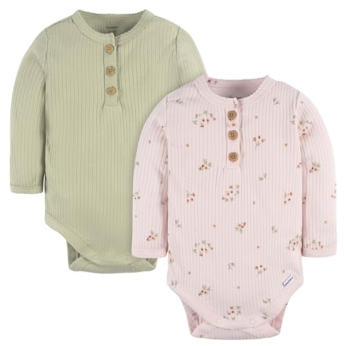 Image of Gerber Baby Baby Boys' and Baby Girls' 2-pack Bodysuits