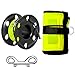 5FT Diving Surface Marker Buoy (SMB), Signal Tube Safety Sausage with 100FT Big Aluminum Finger Spool Reel and Double Ended Hook Clip for Underwater Scuba Diving Snorkeling (5FT Yellow SMB+Black Reel)