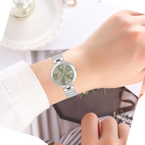 Image of CRESTELLO Stainless Steel Chain Analog Wrist Watch for Women (Silver /Pink /Purple /Green Dial) | CR-DZL141