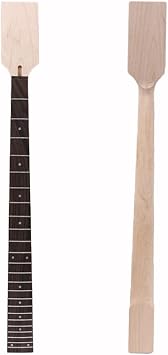 Maple Unfinished Electric Bass guitar neck 24 Fret 34inch Rosewood Fretboard Paddle head Dot Inlay Electric Guitar Neck Replacement 24 Fret 34inch 38mm nut width, 65mm heel width