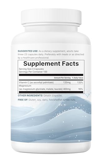 Micro Ingredients Pure Magnesium Complex 300ct (Chelated Glycinate/Malate/Taurate, 400mg) — view 7