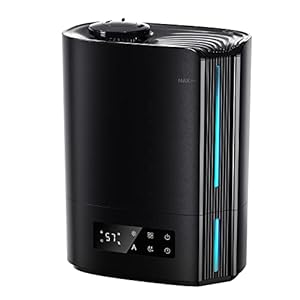 BREEZOME 6L Humidifiers for Bedroom Large Room & Essential Oil Diffuser, Ultrasonic Top Fill Cool Mist Humidifiers for Baby, Plants, Nursery Last up to 60 Hours, Smart Humidistat Control, Quiet, Black