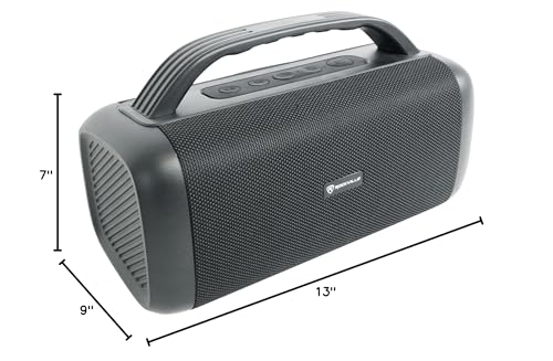 Rockville RPB55 Portable Bluetooth Speaker, 20W RMS, Dual 3.5" Full-Range Drivers, TWS Pairing, USB/TF Playback, Deep Bass, Up to 16-Hour Battery Life, for Outdoor Use