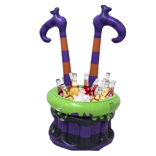 Seyrnicay Enfriador inflable para fiestas, recipiente de bebidas frías, cubo de vino portátil para exteriores, hogar, restaurante, vacaciones, boda, Halloween, cumpleaños, cóctel, camping